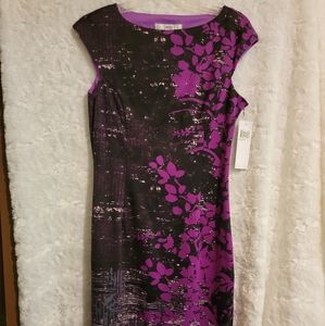 Purple and black flowered dress